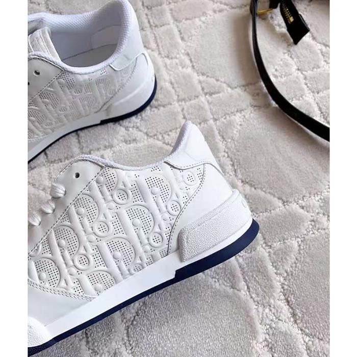Dior Unisex Dior One Sneaker White Dior Oblique Perforated Calfskin