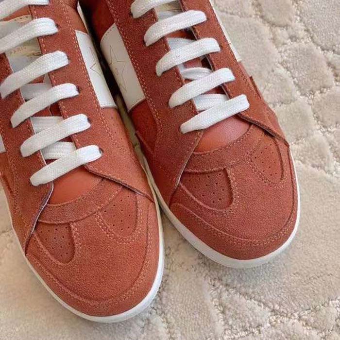 Dior Unisex Dior Star Sneaker Pastel Pink Suede Calfskin White Calfskin