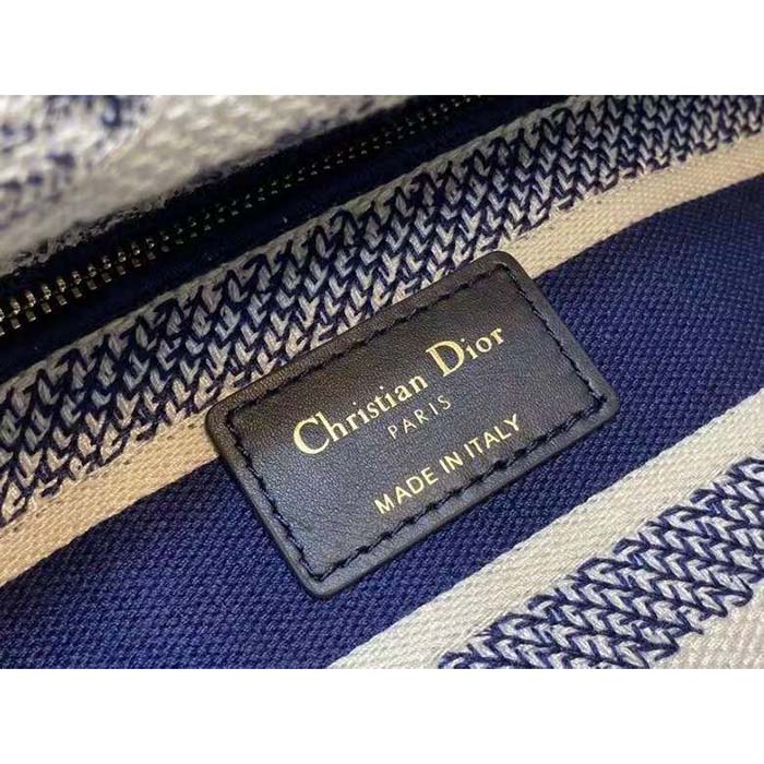 Dior Women CD Medium Lady D-Lite Bag Blue Toile De Jouy