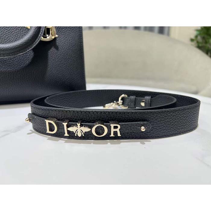 Dior Women CD Medium Lady D-Sire My ABCDior Bag Black Bull Leather