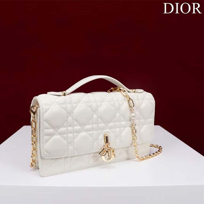 Dior Women CD My Dior Mini Bag Latte Cannage Lambskin