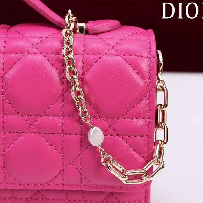 Dior Women CD My Dior Mini Bag Passion Pink Cannage Lambskin