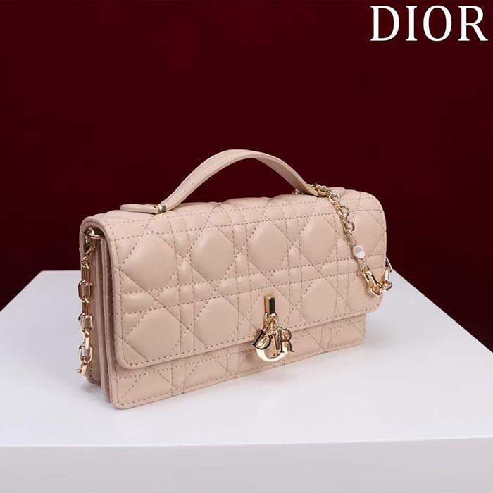 Dior Women CD My Dior Mini Bag Powder Pink Cannage Lambskin