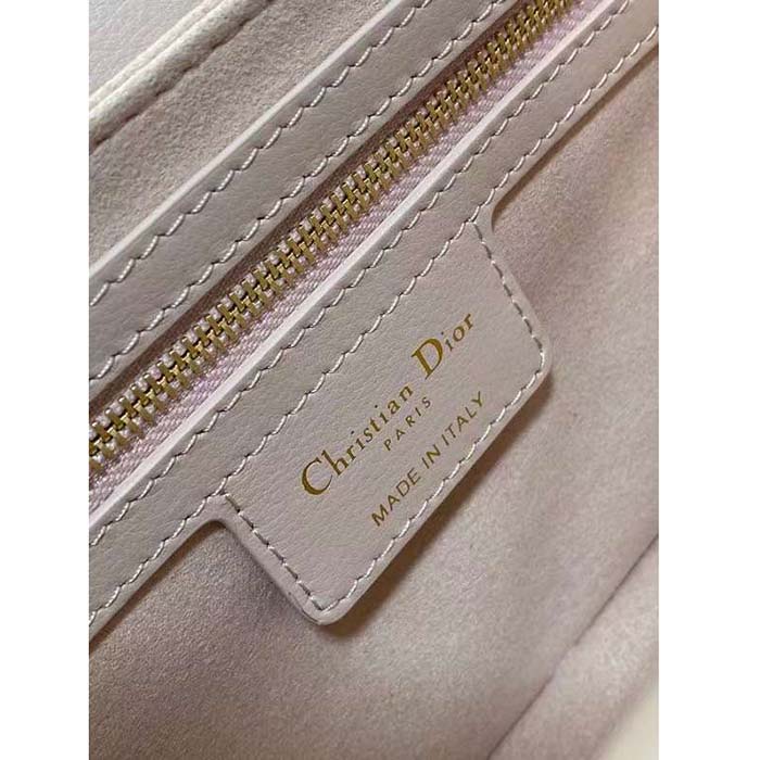 Dior Women Mini Dior Jolie Top Handle Bag Powder Pink Cannage Calfskin