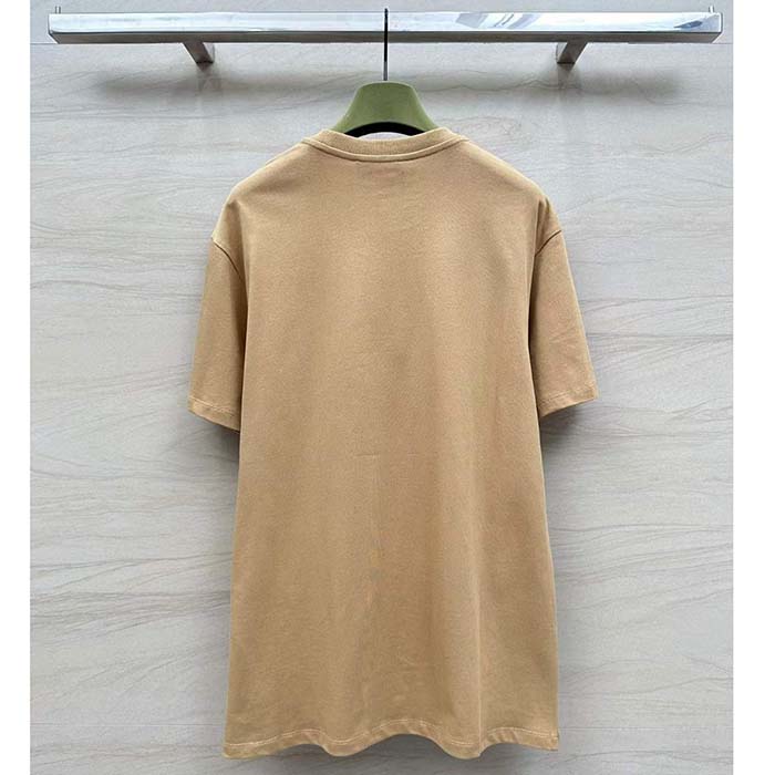 G*u*i men gg cotton jersey t-shirt print beige crewneck short sleeves
