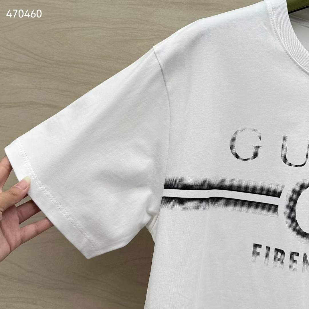G*u*i men gg cotton jersey t-shirt print white crewneck short sleeves