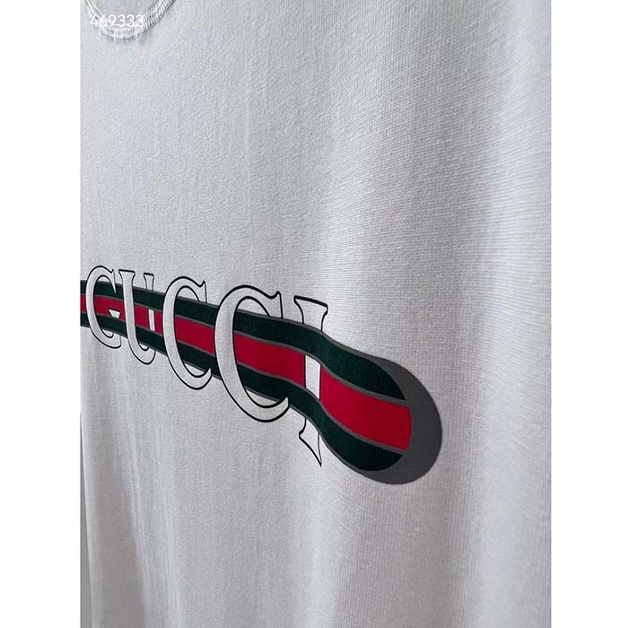 G*u*i women gg cotton jersey t-shirt print white crewneck short sleeves oversize fit