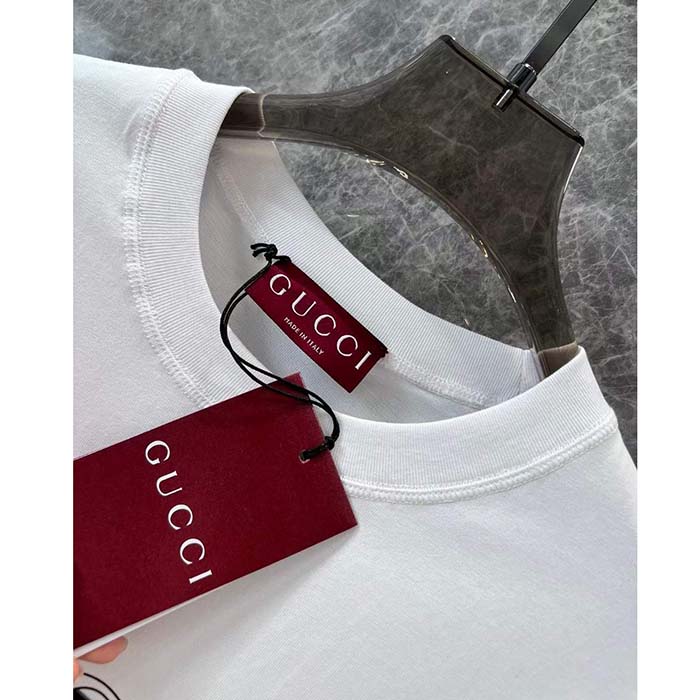 G*u*i women gg cotton jersey t-shirt print white crewneck short sleeves oversize fit
