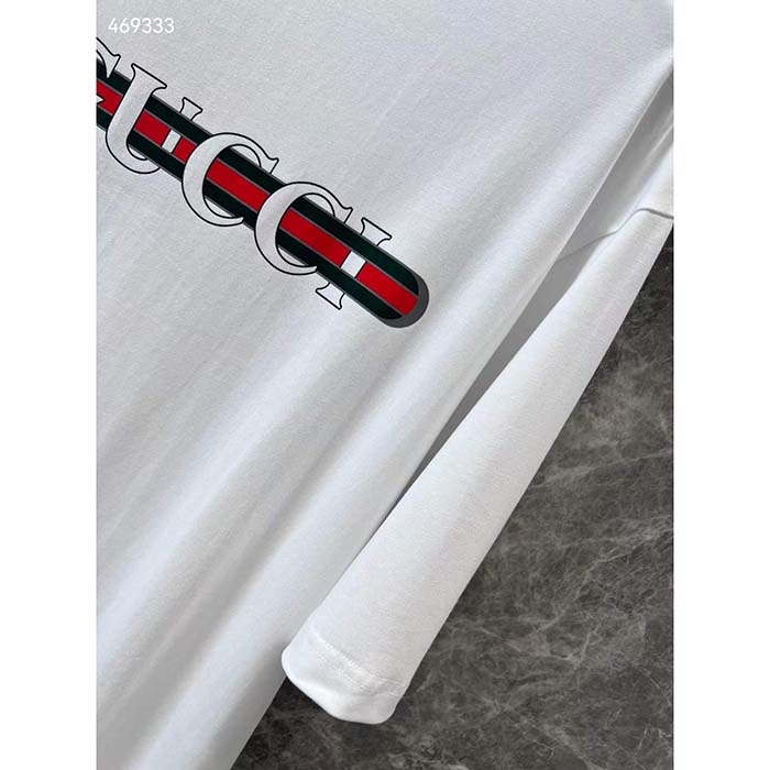 G*u*i women gg cotton jersey t-shirt print white crewneck short sleeves oversize fit