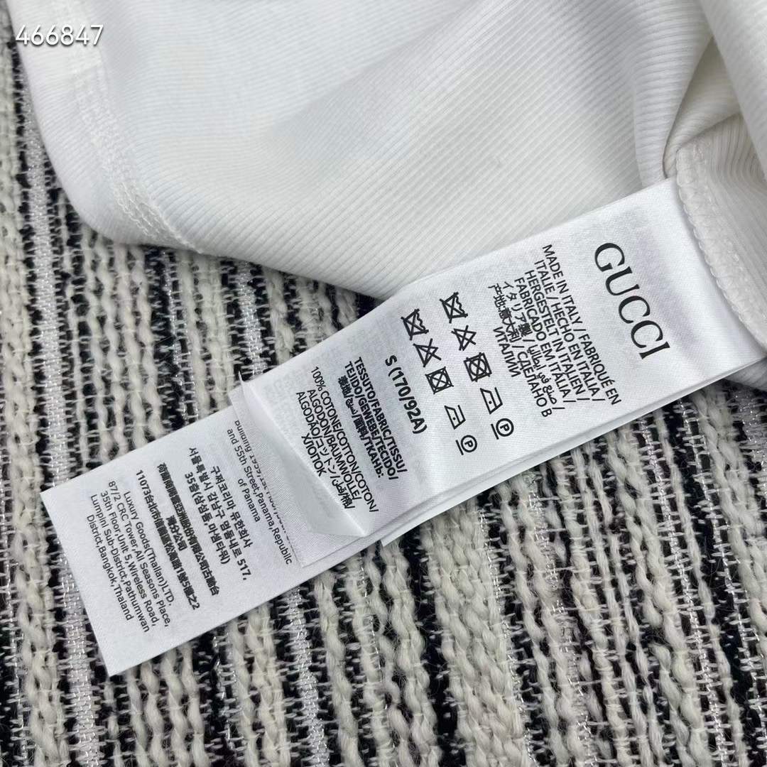 G*u*i men gg rib cotton tank top G*u*i print white scoop neck sleeveless