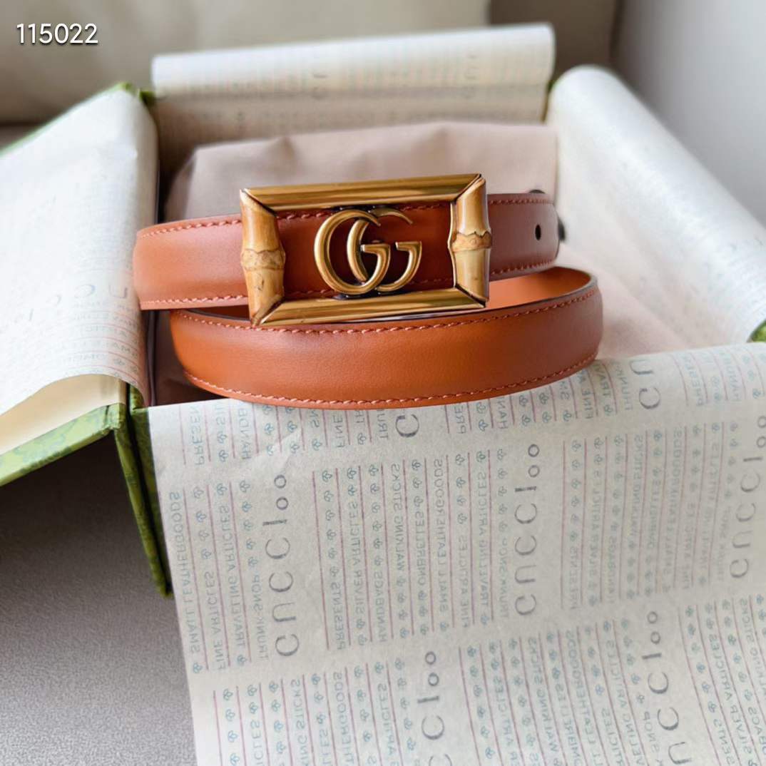 G*u*i unisex gg belt double g buckle bamboo cuir leather 1.8 cm width