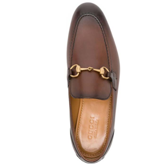 G*u*i unisex gg jordaan leather loafer blake brown leather horsebit flat
