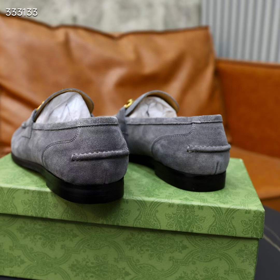 G*u*i unisex gg jordaan loafer horsebit blake light sage suede leather flat