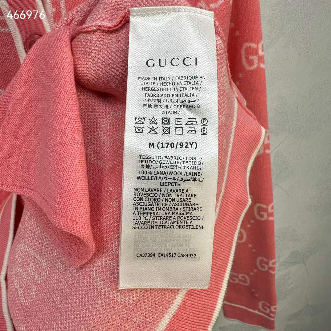 G*u*i women gg cotton jacquard cardigan pink crewneck long sleeves