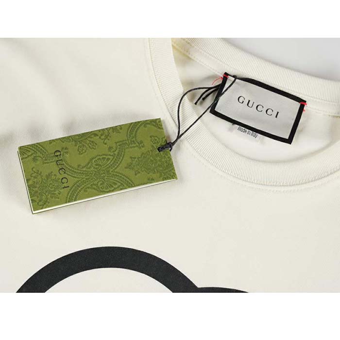 G*u*i men gg cotton jersey printed t-shirt beige crewneck short sleeves