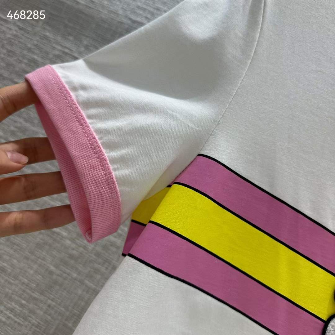 G*u*i men gg cotton jersey printed t-shirt pink crewneck short sleeves