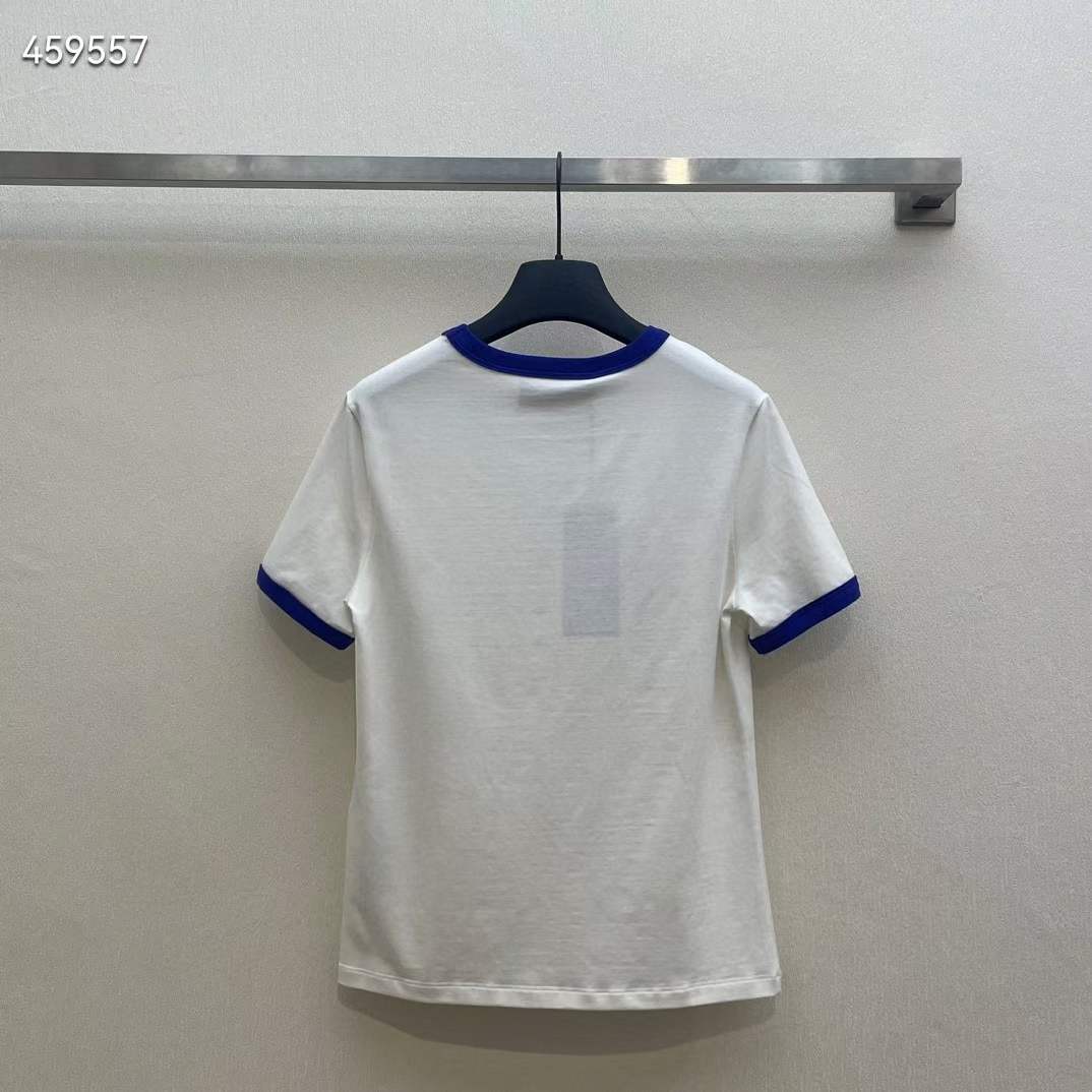 G*u*i men gg cotton jersey printed t-shirt white blue crewneck short sleeves