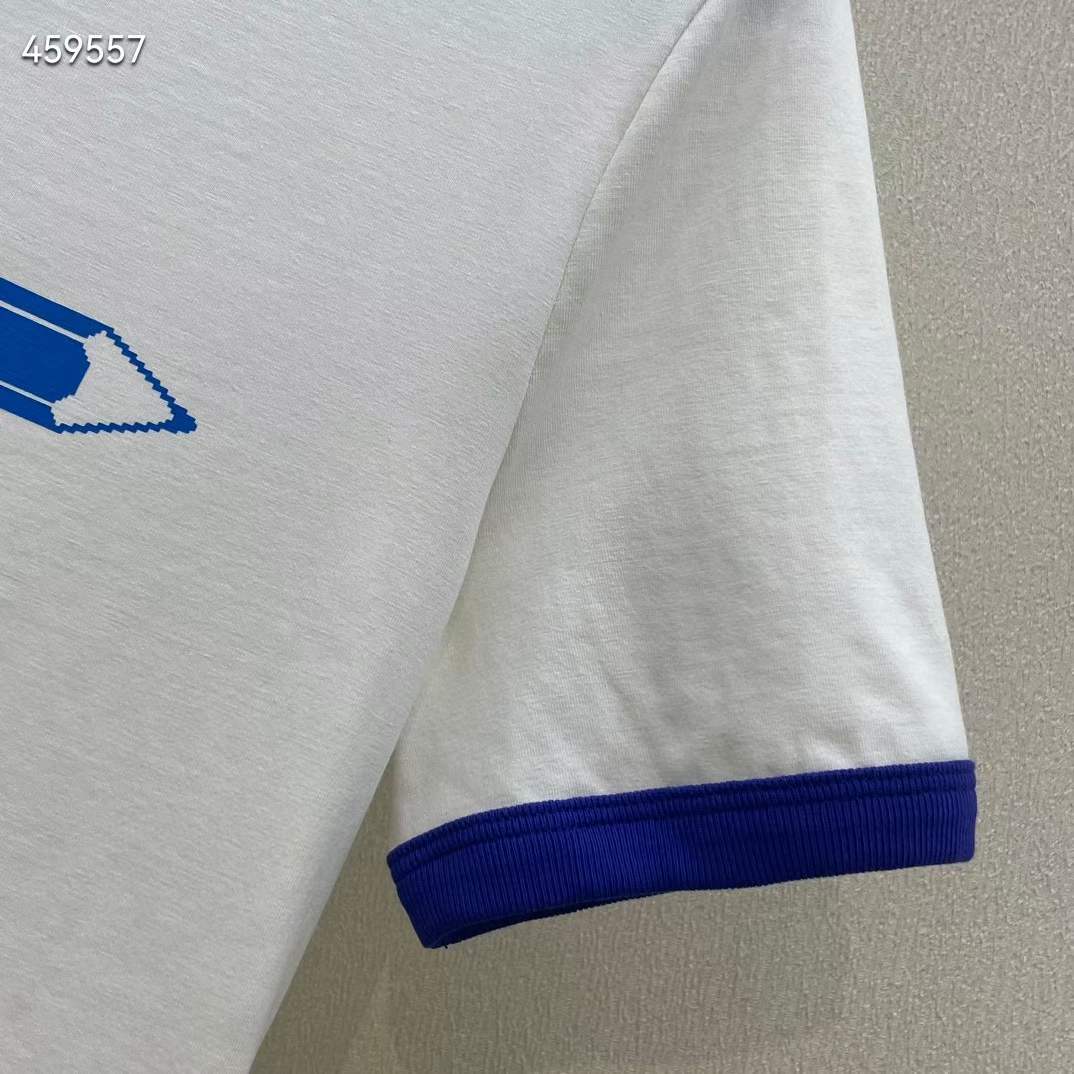 G*u*i men gg cotton jersey printed t-shirt white blue crewneck short sleeves
