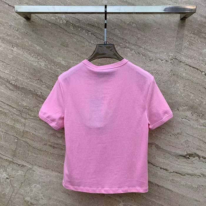 G*u*i women gg cotton jersey t-shirt sweet G*u*i kitten crewneck short sleeves