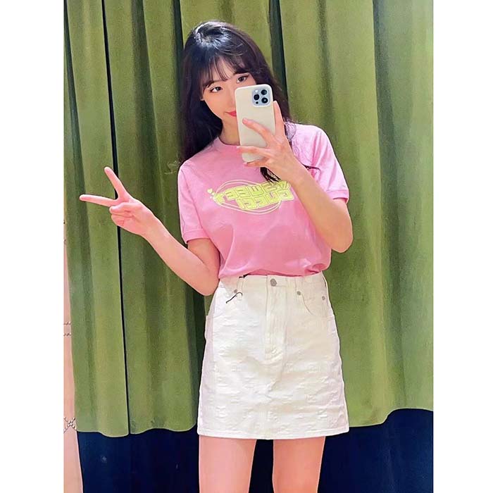 G*u*i women gg cotton jersey t-shirt sweet G*u*i kitten crewneck short sleeves