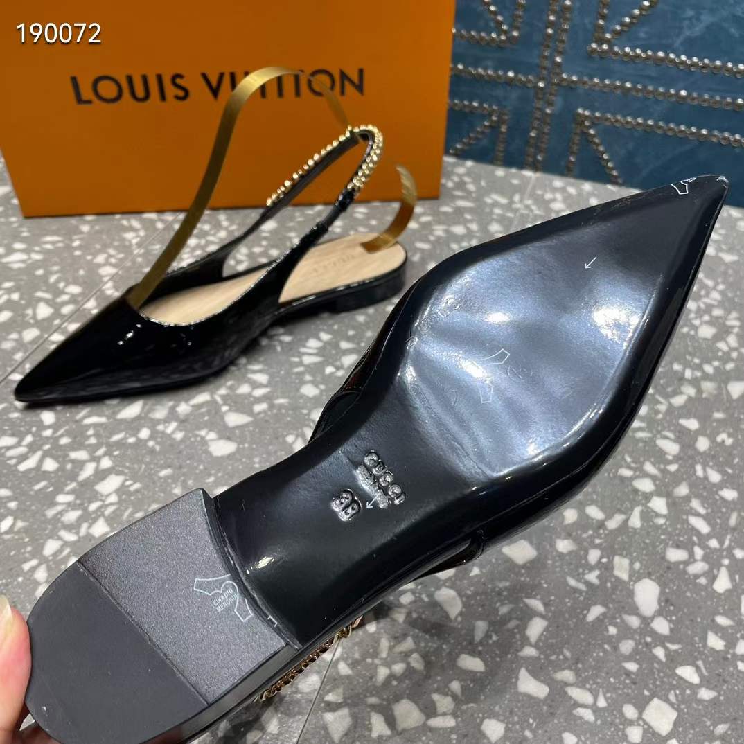G*u*i women gg G*u*i signoria ballet flat black patent leather pointed toe