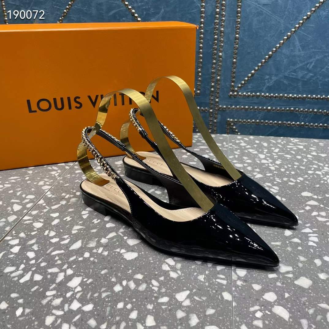 G*u*i women gg G*u*i signoria ballet flat black patent leather pointed toe
