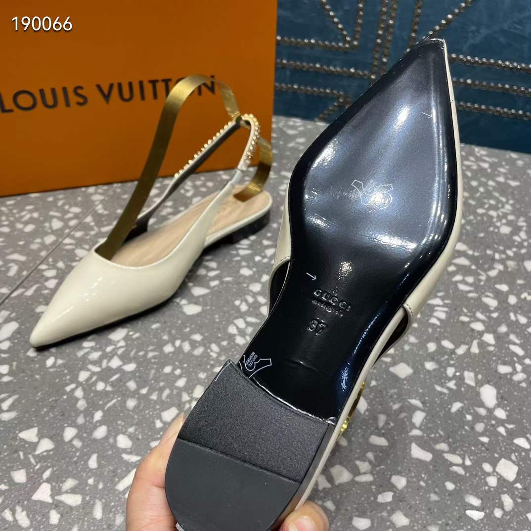 G*u*i women gg G*u*i signoria ballet flat white patent leather pointed toe