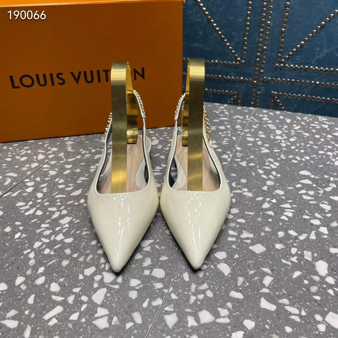 G*u*i women gg G*u*i signoria ballet flat white patent leather pointed toe
