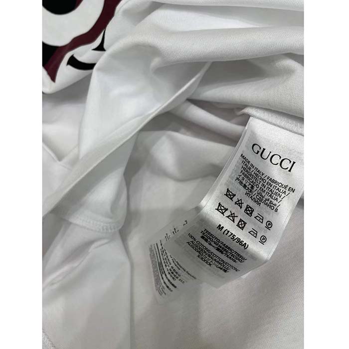 G*u*i women gg jersey t-shirt print white lightweight cotton crewneck short sleeves