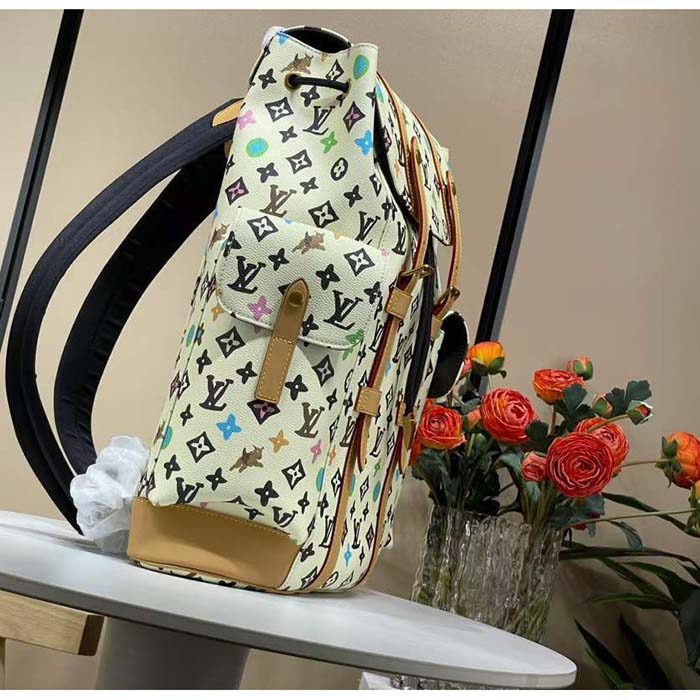 Louis Vuitton LV Unisex Christopher MM Backpack Vanilla Monogram Craggy Coated Canvas M25240