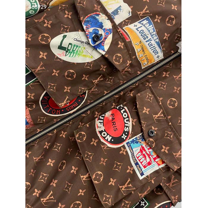 Louis Vuitton LV Men Flight Mode Monogram Jacquard Jacket Polyamide Elastane Multicolor Brown