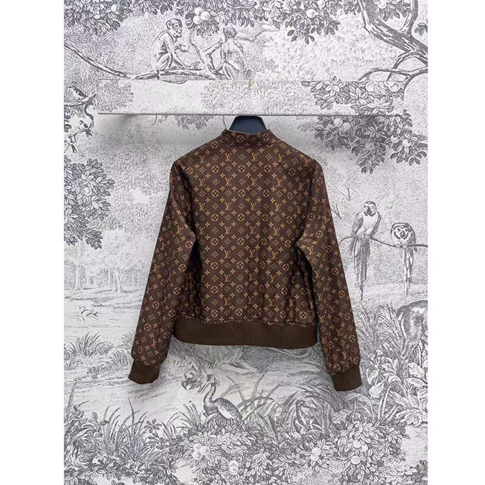 Louis Vuitton LV Women Reversible Elysee Palace Bomber Jacket Brown Double Sided