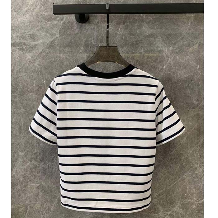 Louis Vuitton LV Men Striped Anchor Crop Top Cotton Deep Marine 1AFMTJ