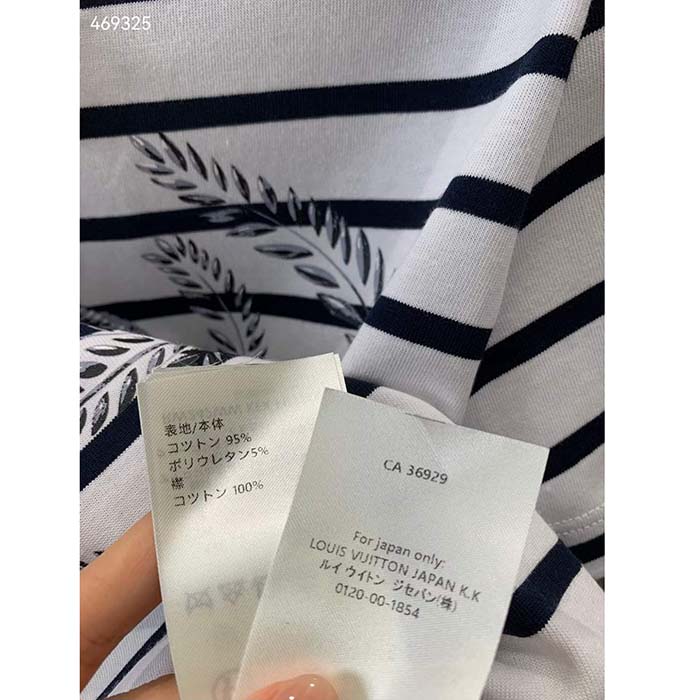 Louis Vuitton LV Men Striped Anchor Crop Top Cotton Deep Marine 1AFMTJ