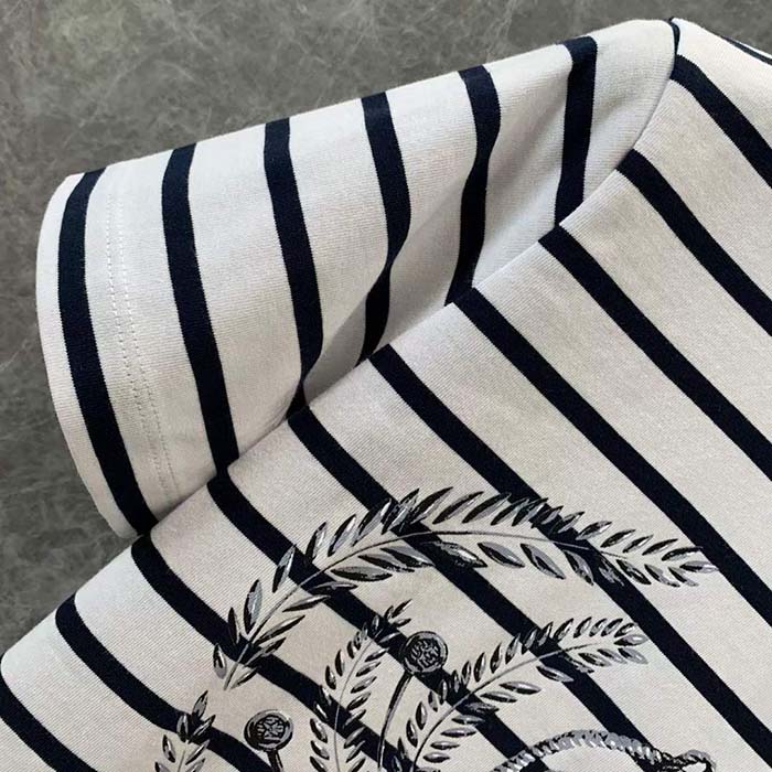 Louis Vuitton LV Men Striped Anchor Crop Top Cotton Deep Marine 1AFMTJ