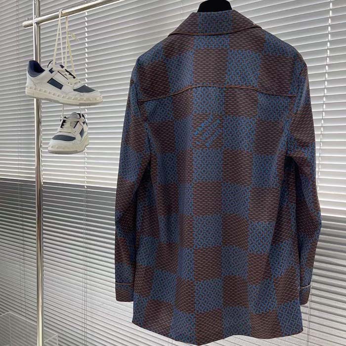 Louis Vuitton Men LV Long-Sleeved Damier Silk Pyjama Shirt Pyjama Fit 1AFJD0