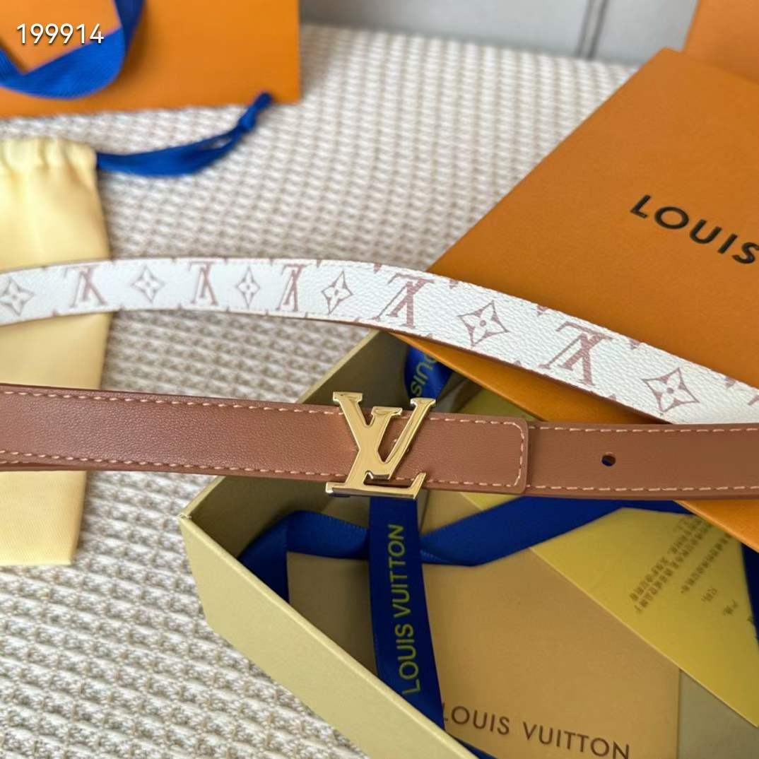 Louis Vuitton Unisex LV Iconic 20 MM Reversible Belt Monogram Dune Canvas M8495U