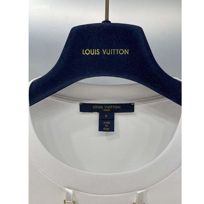 Louis Vuitton Men Flight Mode LV Travel Stamp T-Shirt Cotton White 1AFN04