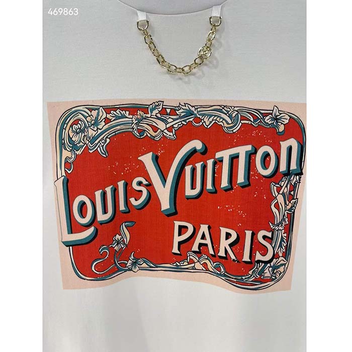 Louis Vuitton Men Flight Mode LV Travel Stamp T-Shirt Cotton White 1AFN04