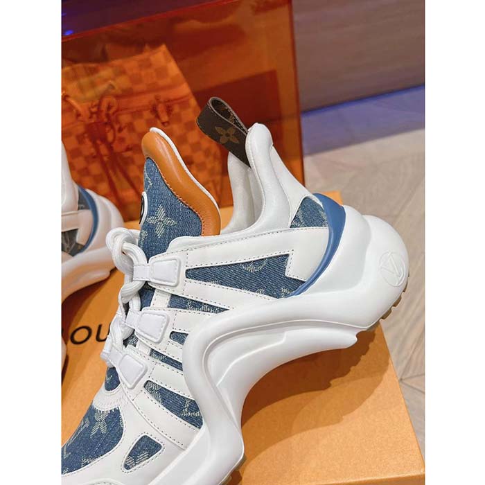 Louis Vuitton Women LV Archlight Sneaker Blue Monogram Denim Double Laces 1AC272