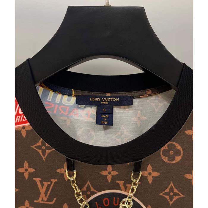 Louis Vuitton Men LV Flight Mode Elysee Palace T-Shirt Cotton Dark Brown 1AFMYH