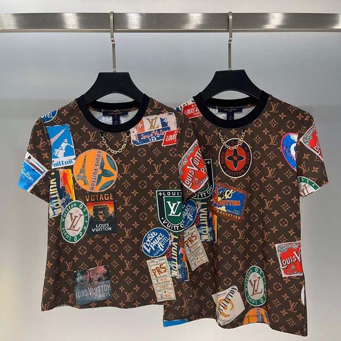 Louis Vuitton Men LV Flight Mode Elysee Palace T-Shirt Cotton Dark Brown 1AFMYH