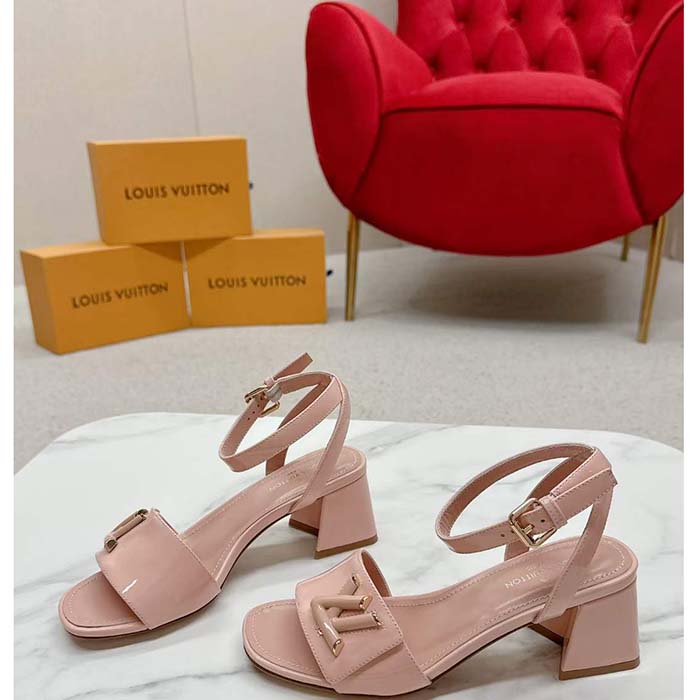 Louis Vuitton Women LV Shake Sandal Nude Pink Patent Calf Leather 1ABVVP