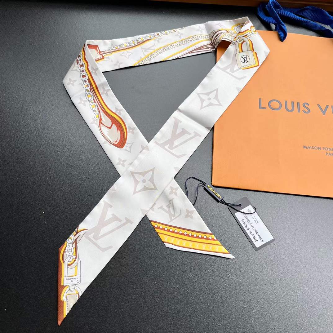 Louis Vuitton Women LV Ultimate Monogram Bandeau Beige Silk Inkjet Print M77777