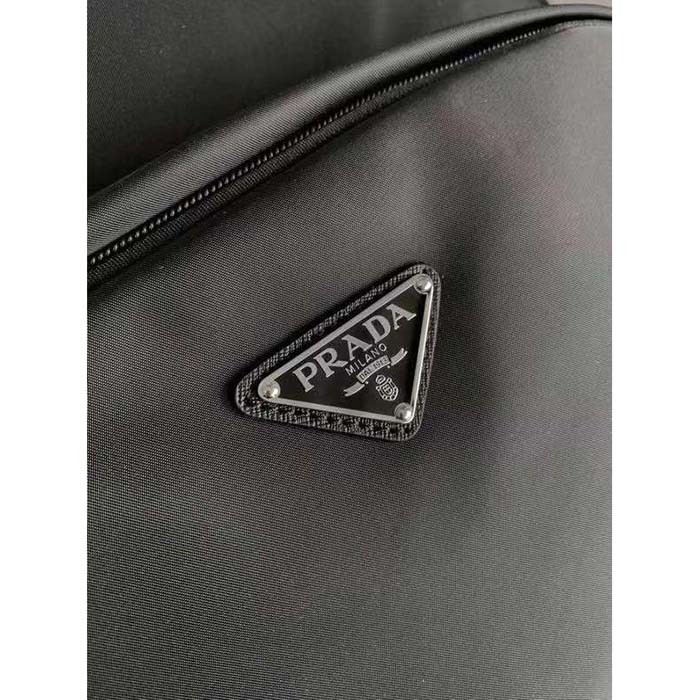 Prada Unisex Re-Nylon Saffiano Leather Backpack Black Fabric Zipper Closure