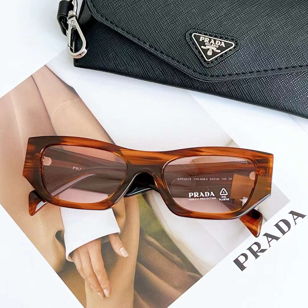Prada Unisex Sunglasses Logo Frame Compatible Graduated Lenses Standard Fit