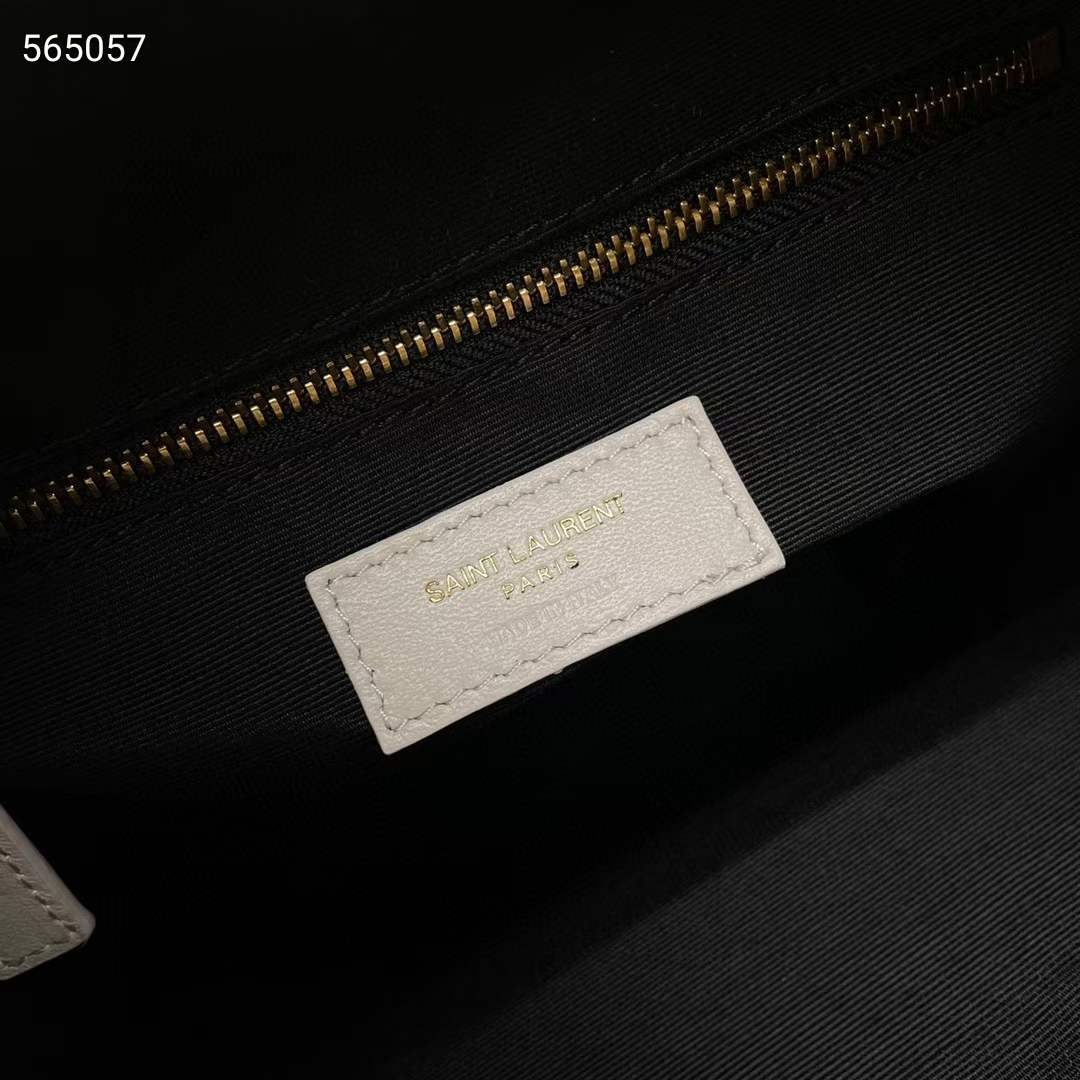 Saint Laurent YSL Women Joe Backpack Lambskin White Leather
