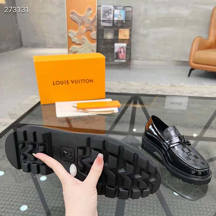 Louis Vuitton LV Unisex Major Loafer Black Damier Glazed Calf Leather Micro 1AC5WE