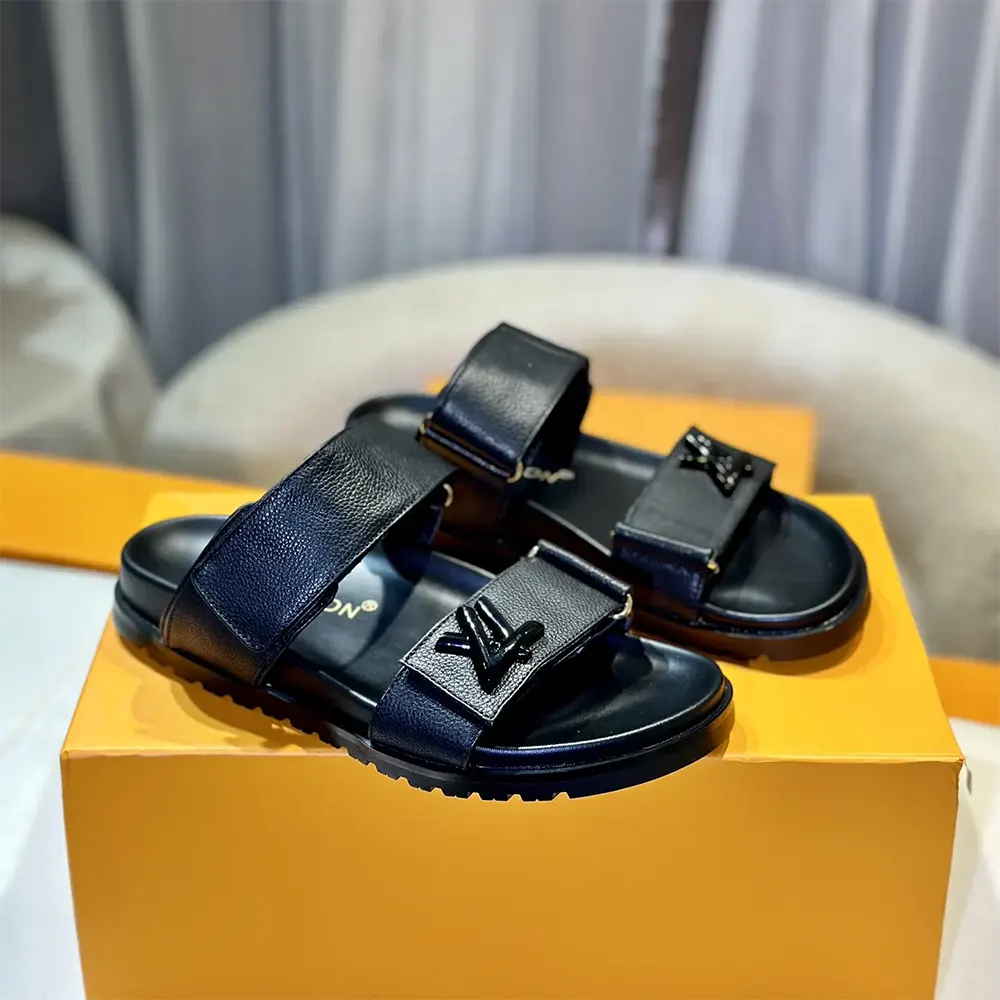 Louis Vuitton LV Unisex LV Sunset Flat Comfort Sandal-Black 1AD1JZ