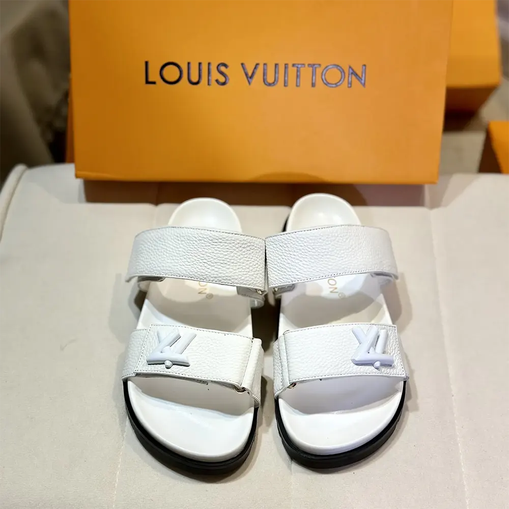 Louis Vuitton LV Unisex LV Sunset Flat Comfort Sandal-White 1AD1LB